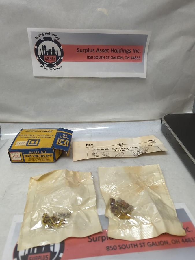 SQUARE D,9998 BA-81,REPLACEMENT CONTACTS SIZE 0 TYPEB SERIES K NOS