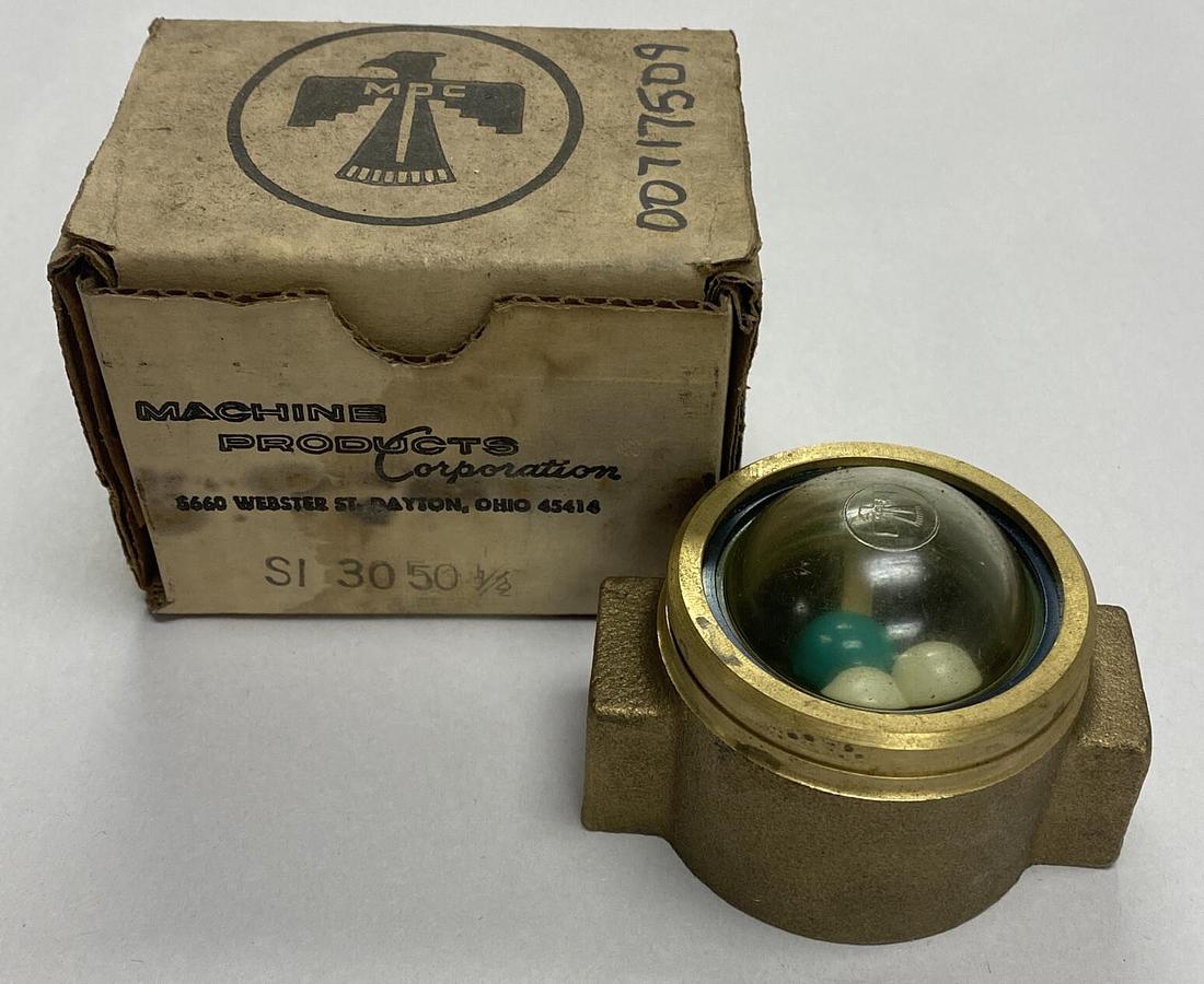 Machine Product,SI 3050 1/2,Model 202 Visual Flow Indicator Dome Glass 1/2" NOS