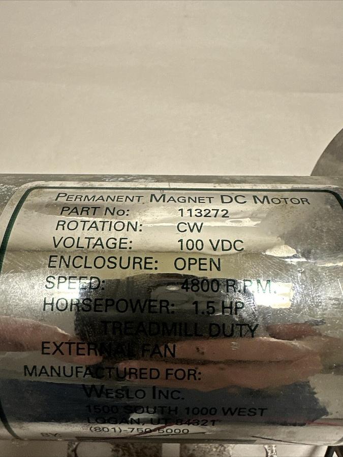 Used Weslo,113272,DC Treadmill Motor 4800RPM 1.5HP 100VDC (G073)
