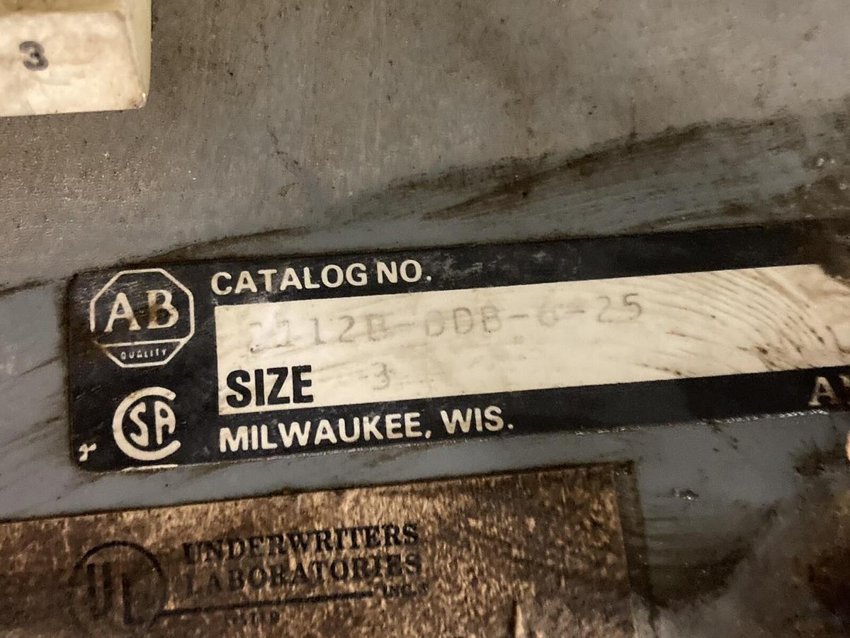 Used Allen-Bradley,2100 2112B,Size 3  Fused MCC 32 INCH Starter Feeder Bucket