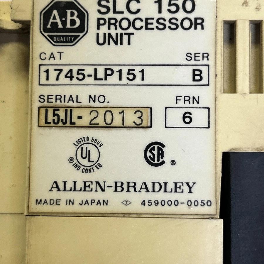 Used ALLEN BRADLEY,1745-LP151,PROCESSOR UNIT SEE PICTURES
