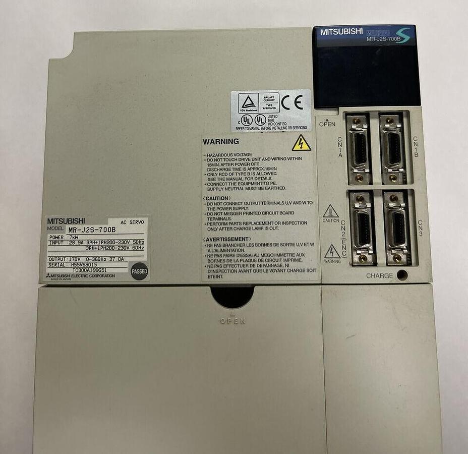 Used MITSUBISHI,MR-J2S-700B,SERVO AMPLIFIER 37A 170V