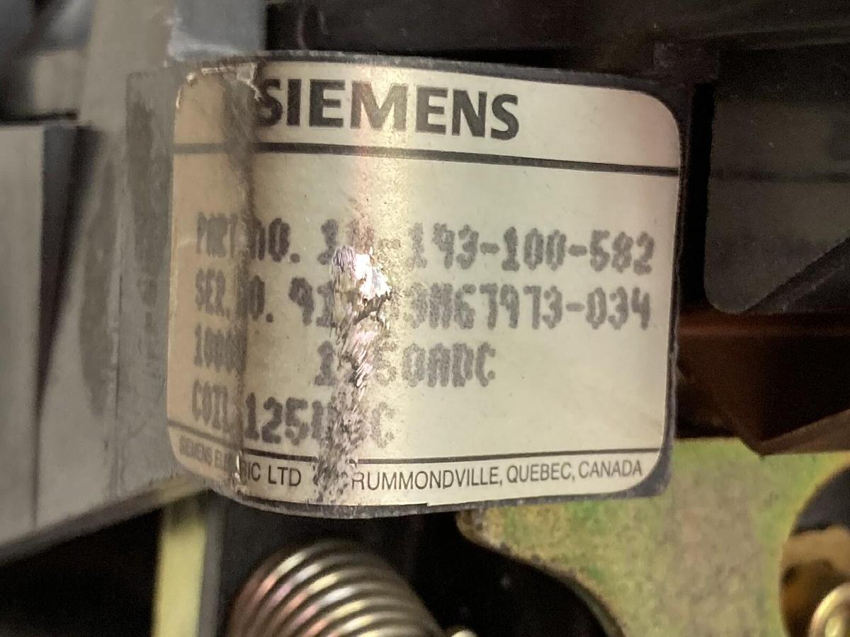 Used Siemens,14-193-100-582,DC Contactor 600V 1000A 125V-DC
