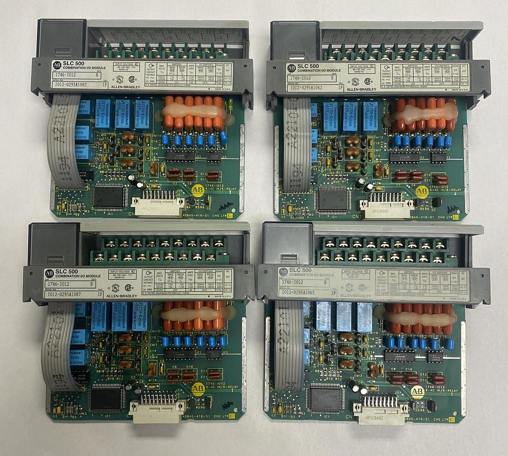 Used ALLEN BRADLEY,1746-I012,SER B COMBINATION I/O MODULE LOT OF 4