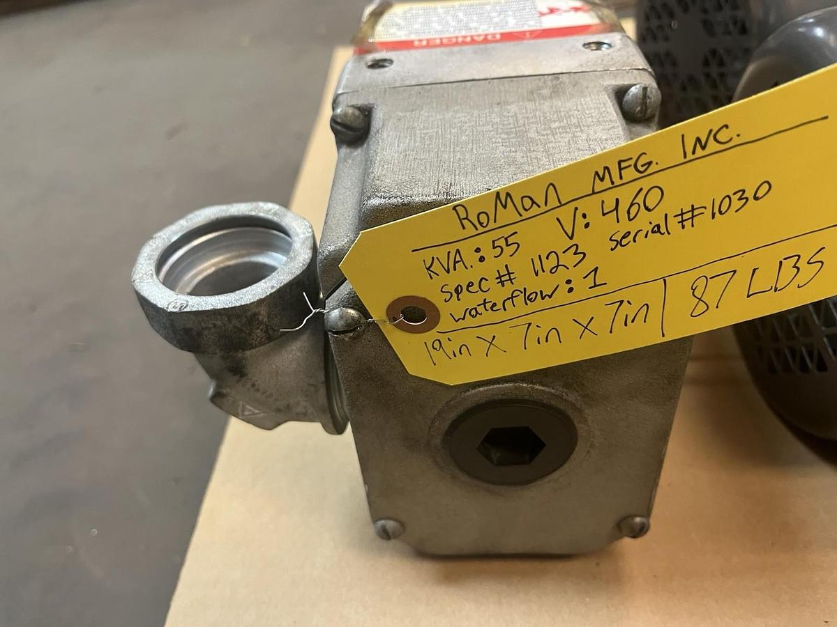 Used ROMAN,55KVA,PRIMARY 460 WELD TRANSFORMER