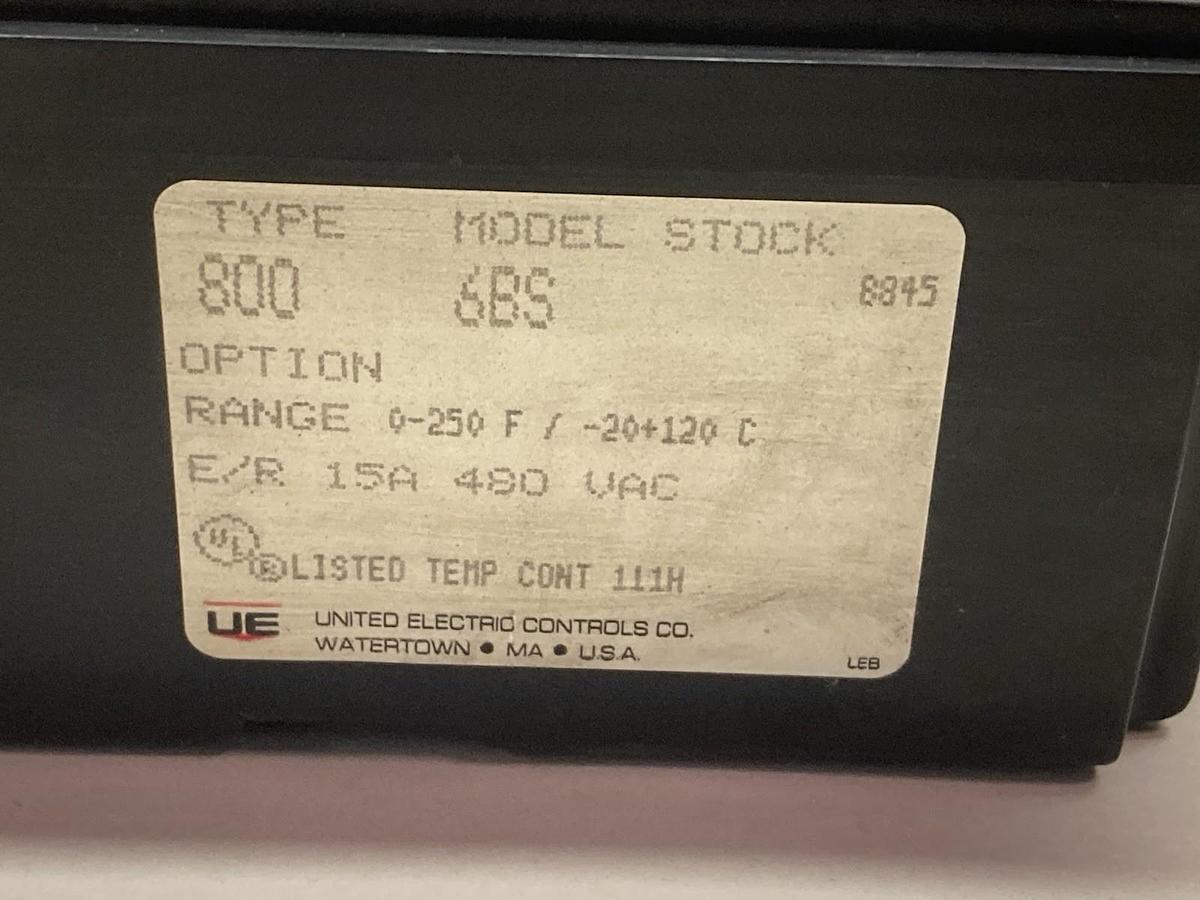 Used United Electric,Type 800 Model 6BS, Range 0-250 Degrees 15A 480Vac