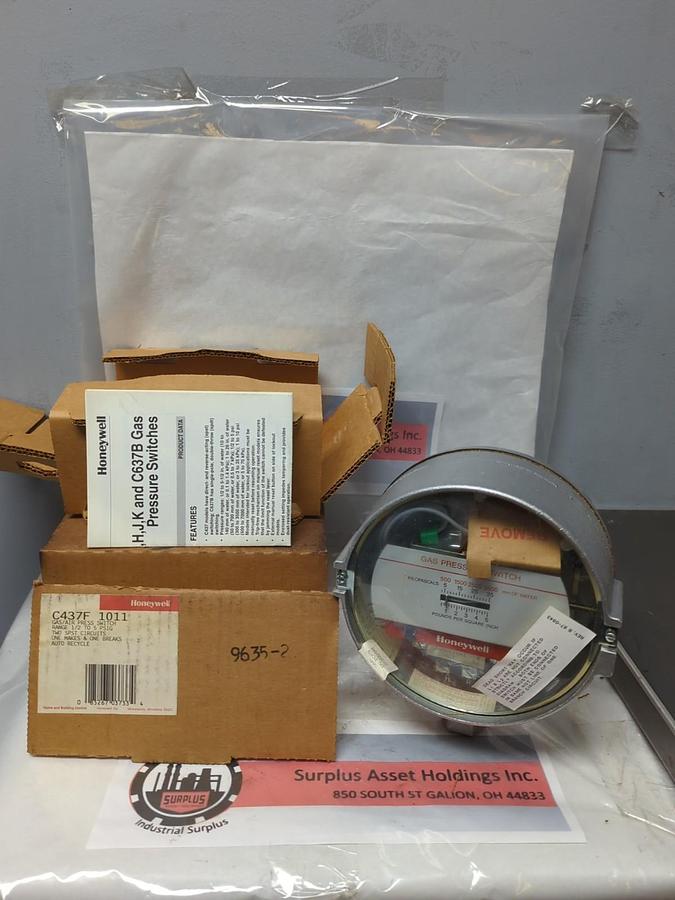HONEYWELL,C437F 1011,GAS/AIR PRESSURE SWITCH 1/2 TO 5 PSIG NOS