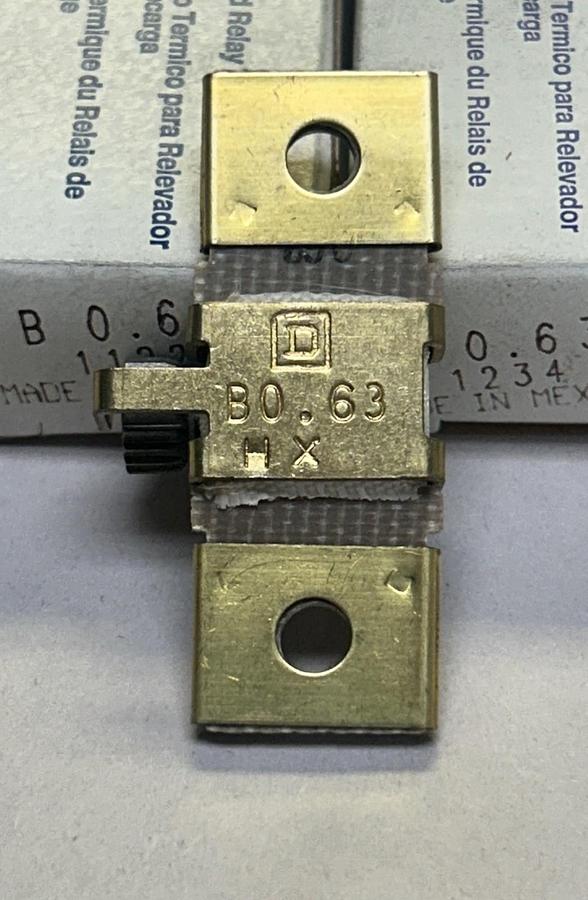 SQUARE D,B0.63,OVERLOAD RELAY HEATER ELEMENT LOT OF 2 NOS