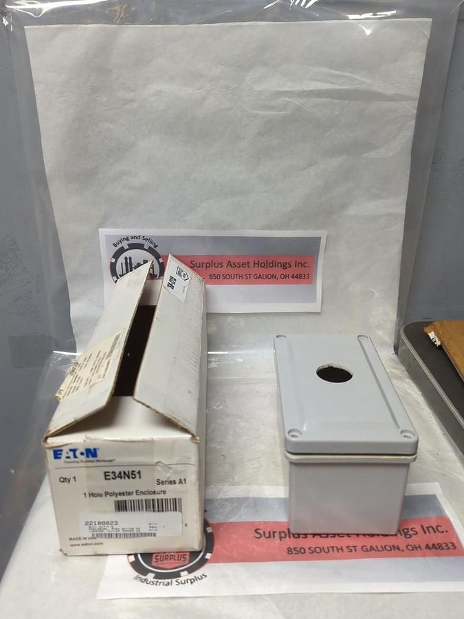 CUTLER-HAMMER,E34N51,SERIES A 1-HOLE POLYESTER ENCLOSURE NOS