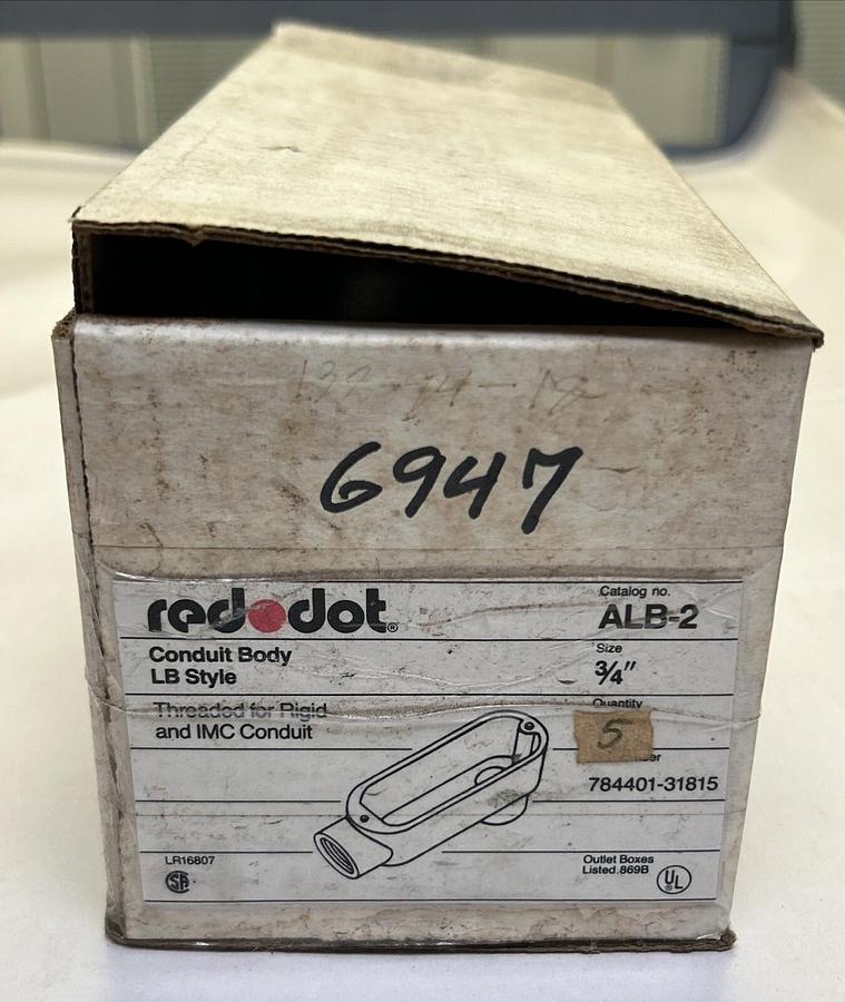 RED DOT,ALB-2,CONDUIT BODY 3/4INCH LOT OF 5 NOS