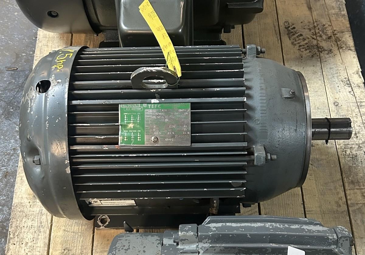 Used LINCOLN,TF-4566C,AC MOTOR 7.5HP 230/460V 870RPM 3PH 256TC FRAME