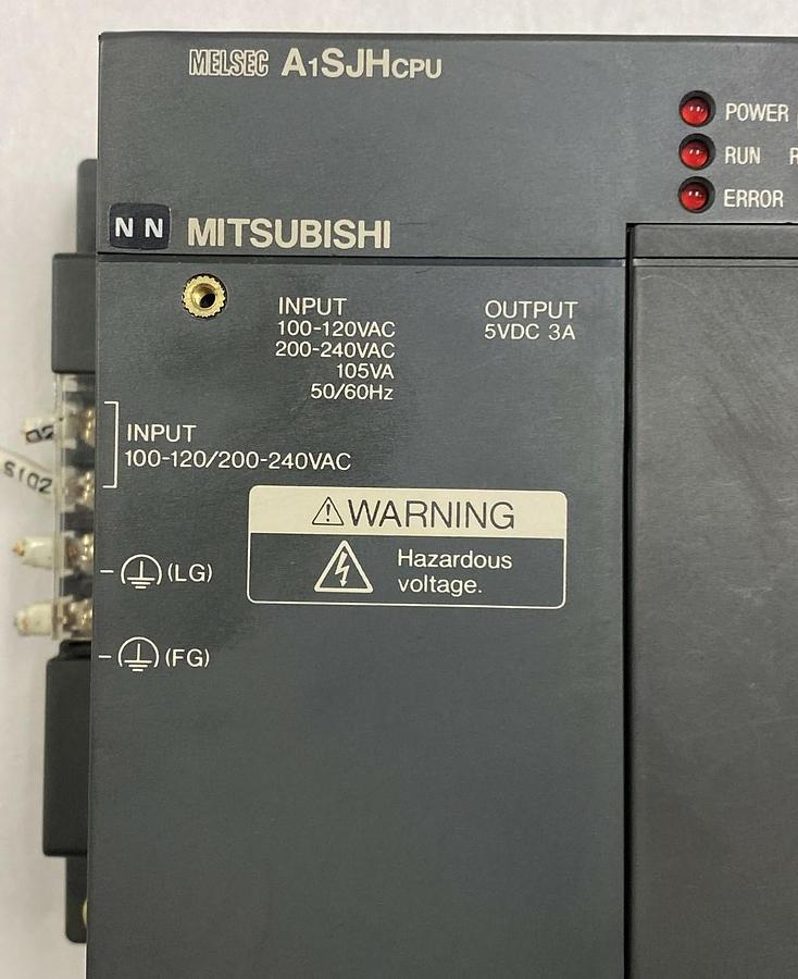 Used MITSUBISHI,A1SJHCPU,Rack W A1SX41 And A1SY41 Modules