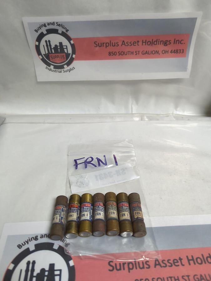 Used COOPER BUSSMANN,FRN-1,FUSETRON 1 AMP FUSE LOT OF 7 PRE-OWNED