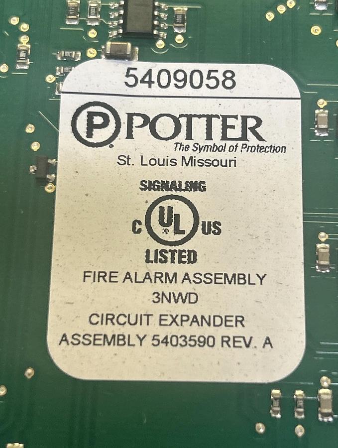 Used POTTER,5409058,FIRE ALARM ASSEMBLY CIRCUIT BOARD