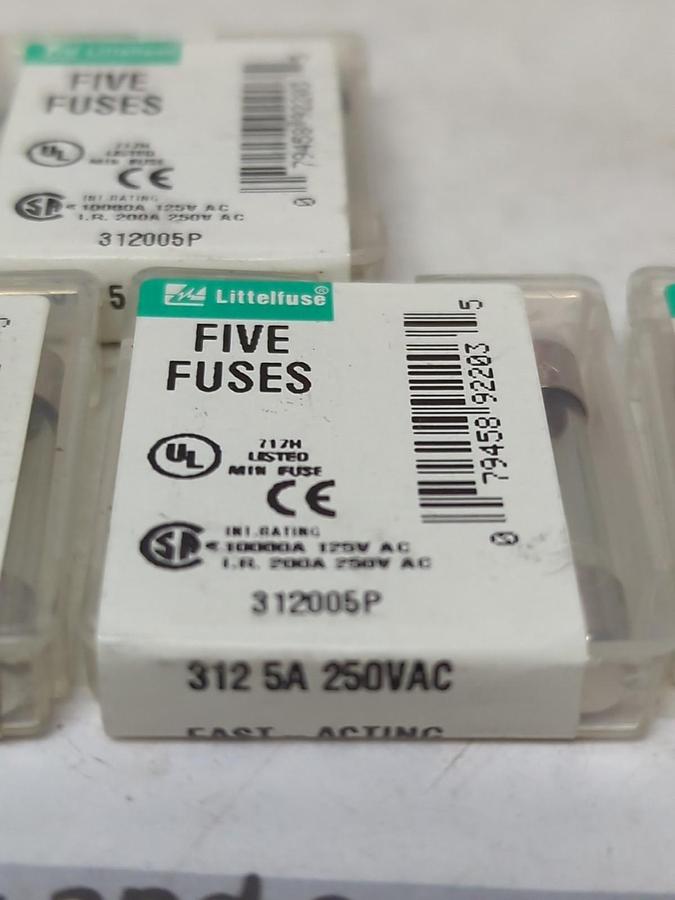 LITTELFUSE,312005P,FAST-ACTING 5 AMP FUSE LOT OF 18 NOS