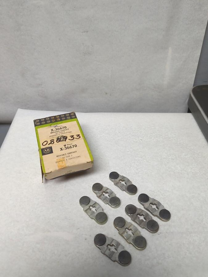 ALLEN-BRADLEY,X-36670,MOVEABLE CONTACTS FOR SIZE 2 STARTERS & CONT. LOT OF 7 NOS