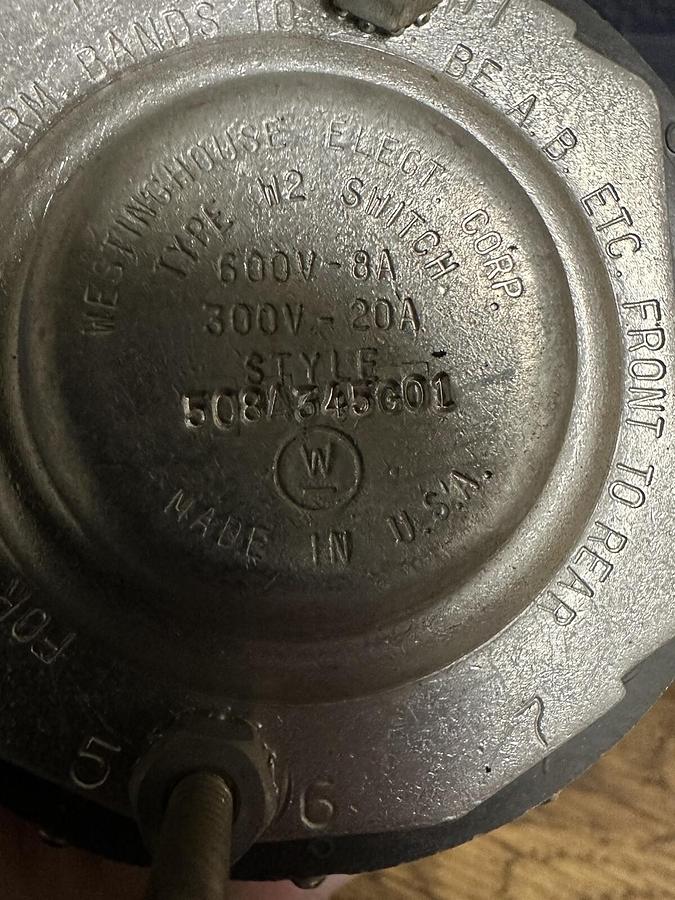 Used Westinghouse,508A345G01,Rotary Switch