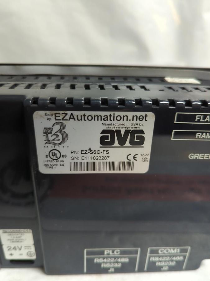Used EZAUTOMATION,EZ-S6C-FS,OPERATOR PANEL PRE-OWNED