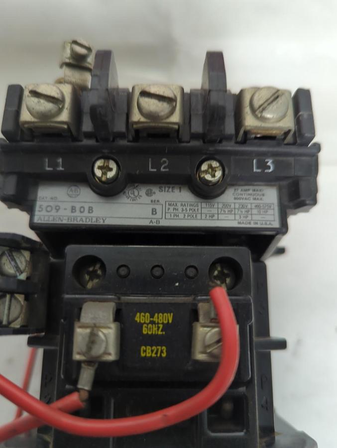 Used ALLEN BRADLEY,509-B0B,SERIES B SIZE 1 STARTER PRE-OWNED