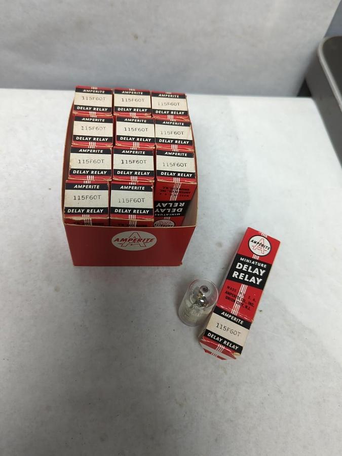 AMPERITE,115F60T,VACUUM TUBE/MINIATURE DELAY RELAY LOT OF 12 NOS