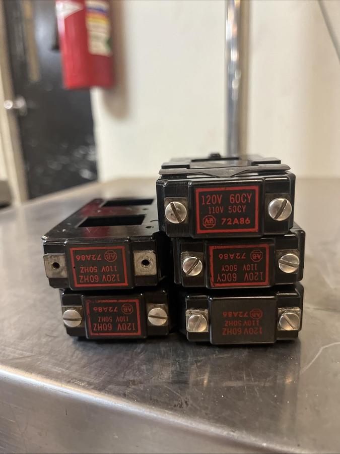 Used ALLEN BRADLEY,72A86,SIZE 2 STARTER CONTACTOR COIL 110/120V LOT OF 5