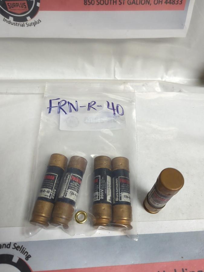 Used COOPER BUSSMANN,FRN-R-40,FUSETRON 40 AMP FUSE LOT OF 5 PRE-OWNED