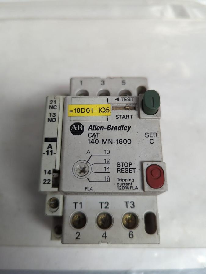 Used ALLEN BRADLEY,140-MN-1600,SERIES C MOTOR STARTER W/ 140-11 PROTECTOR PRE-OWNED