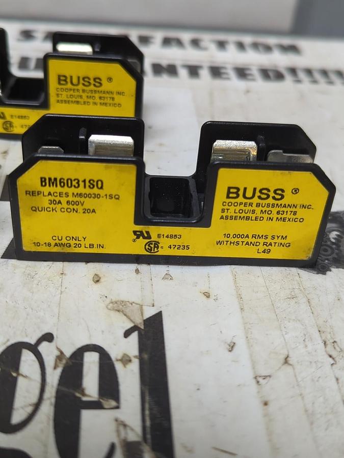 COOPER BUSSMANN,BM6031SQ,1-POLE FUSE HOLDER LOT OF 3 NOS