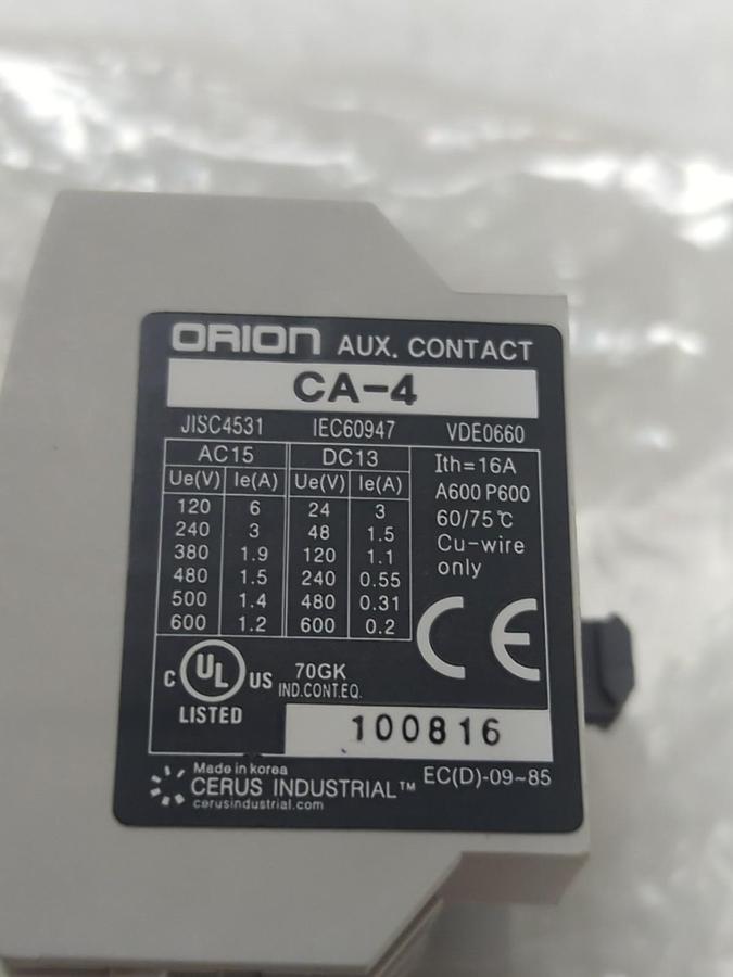 ORION,CA-4,AUXILIARY CONTACTOR NOS