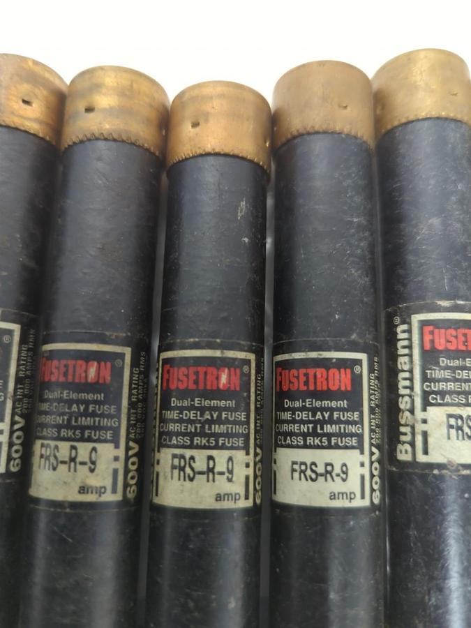 Used COOPER BUSSMANN,FRS-R-9,FUSETRON 9 AMP FUSE LOT OF 8 PRE-OWNED