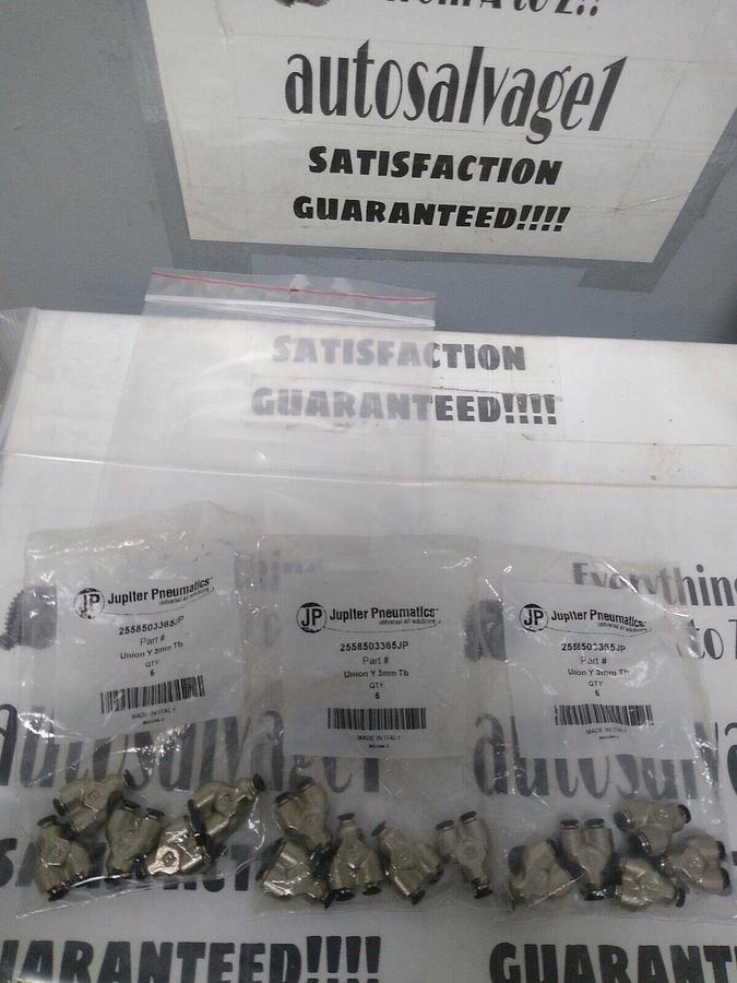 Used JUPITER PNEUMATICS,2558503365JP,TUBE UNION Y 3MM LOT OF 3-5PK BAGS