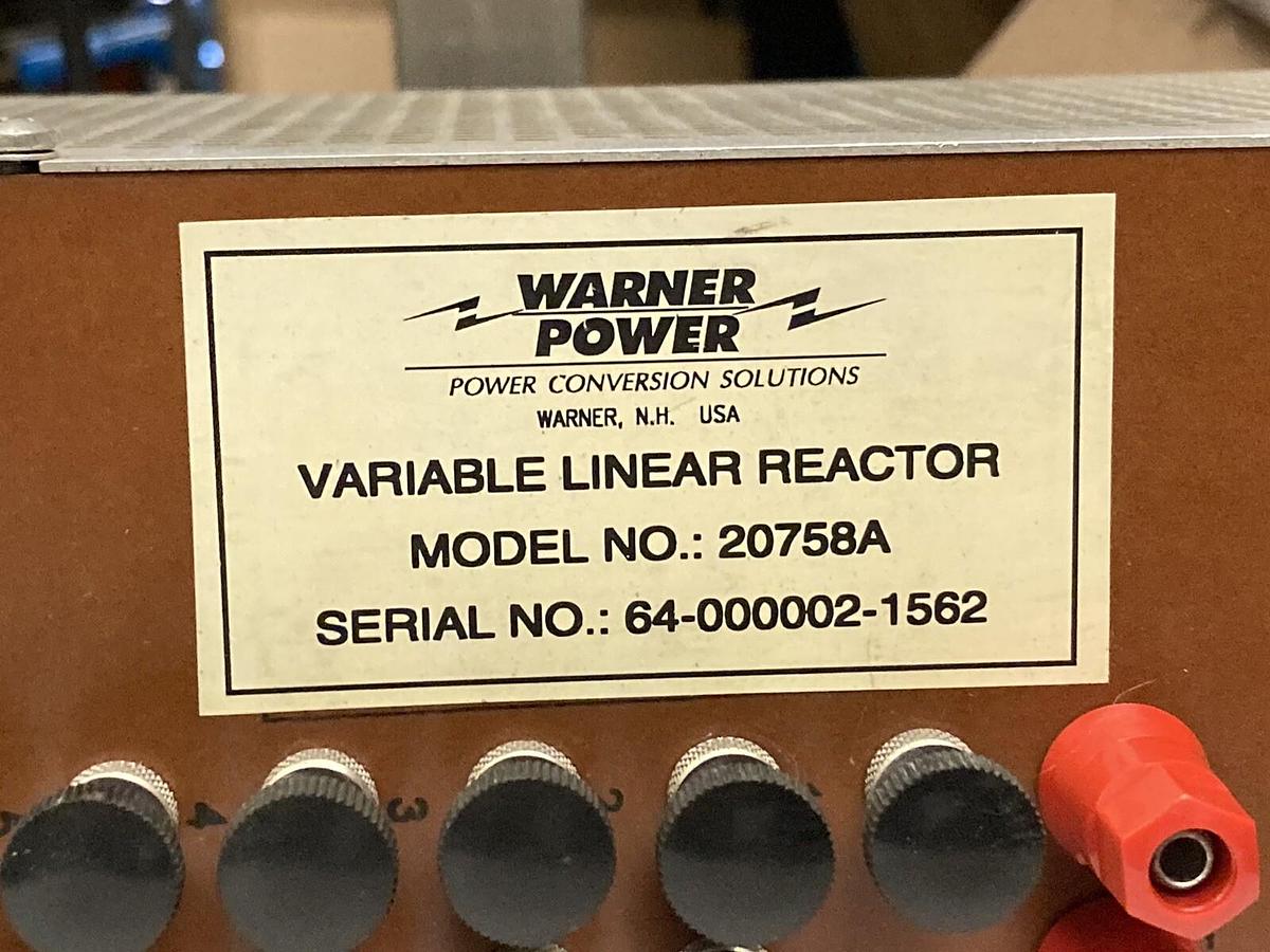 Used WPI Power Systems,20758A,Variable Line Reactor