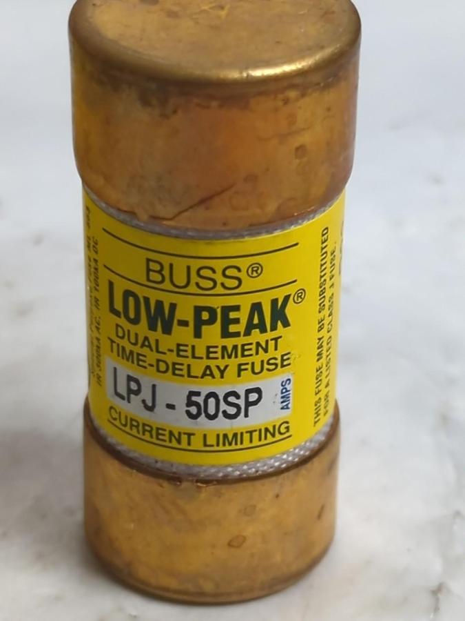 Used COOPER BUSSMANN,LPJ-50SP,LOW-PEAK 50 AMP FUSE LOT OF 16 PRE-OWNED