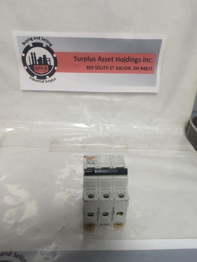 Used MERLIN GERIN,24150,CIRCUIT BREAKER C60N TYPE B 25 AMP 3-POLE 480 VAC PRE-OWNED