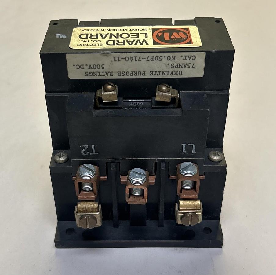 Used WARD LEONARD,5DP7-7140-11,CONTACTOR 75A 500VDC