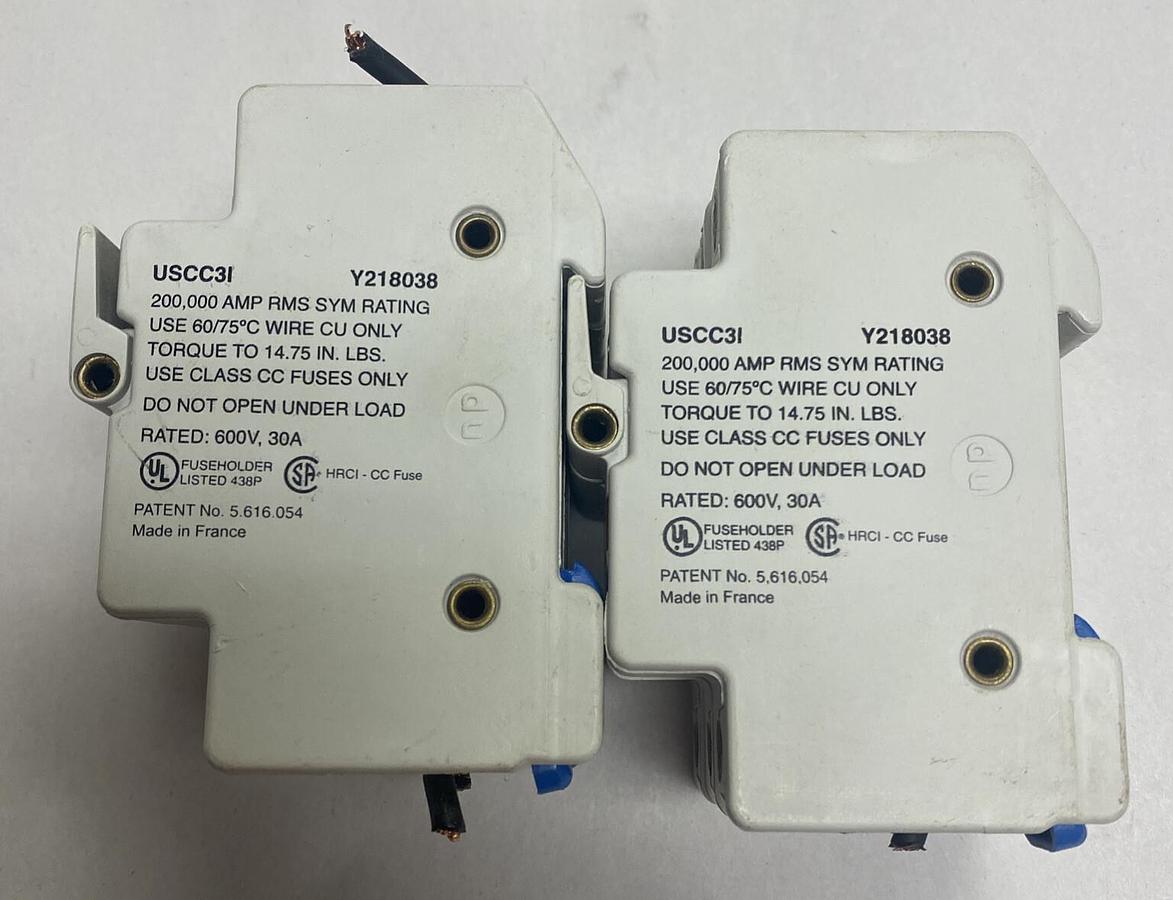 Used Ferraz Shawmut,Y218038,Fuse Holder 30A 600V Lot Of 2