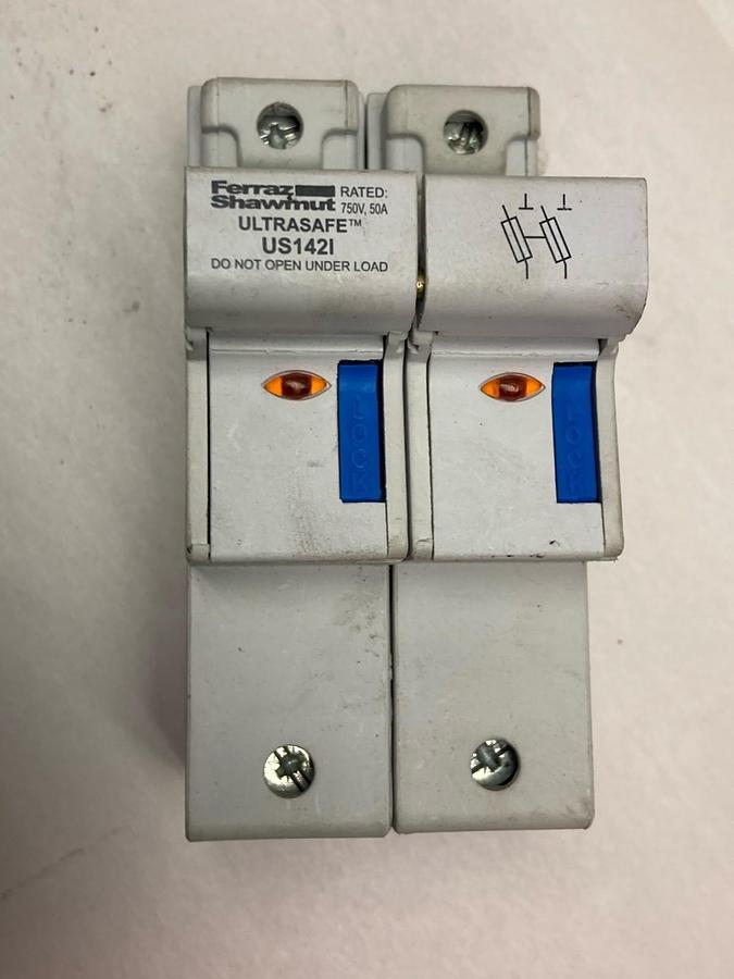 Used Ferraz Shawmut,US142I,Ultrasafe Fuse Holders 750V 50A
