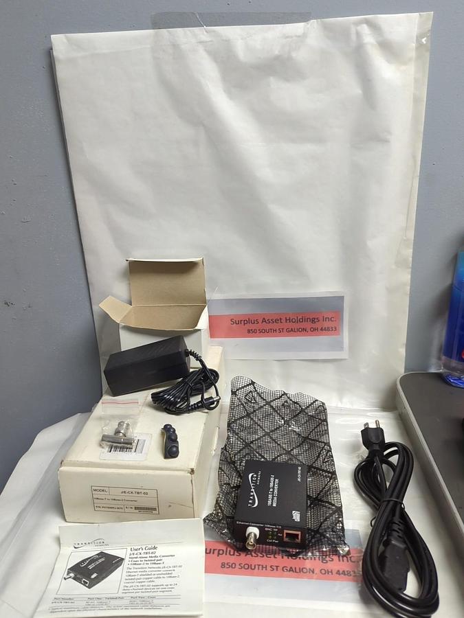 Used TRANSITION NETWORKS,J/E-CX-TBT-02,10BASE-T TO 10BASE-2 CONVERTER NOS