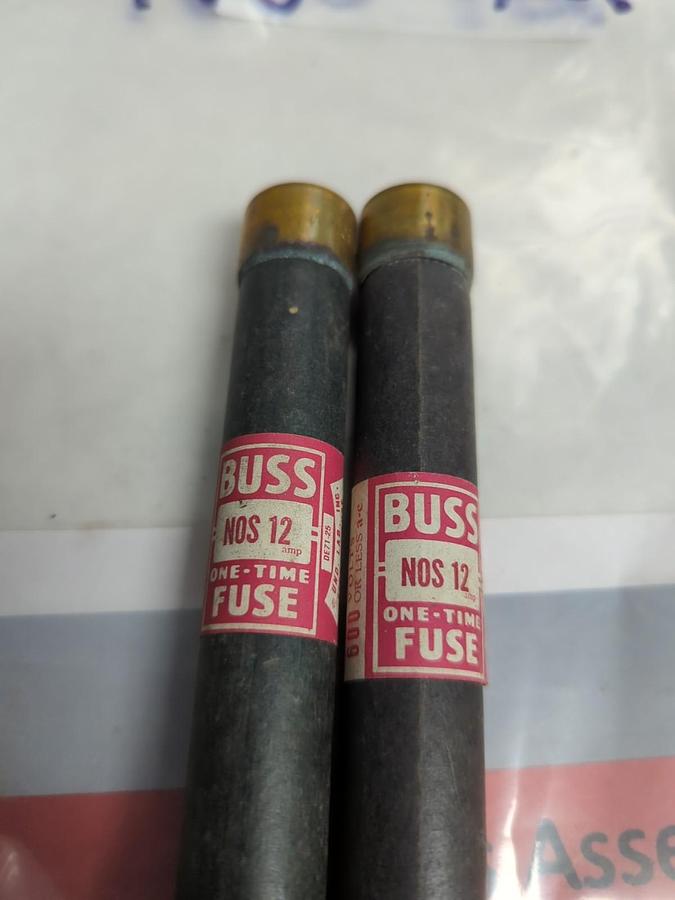 Used COOPER BUSSMANN,NOS 12,ONE-TIME 12 AMP FUSE LOT OF 2 PRE-OWNED