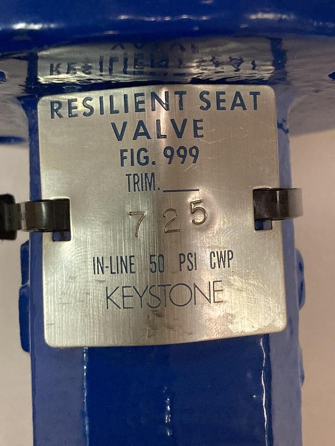 Used Resilient,FIG 999,Seat Butterfly Valve TRIM 725  50 PSI