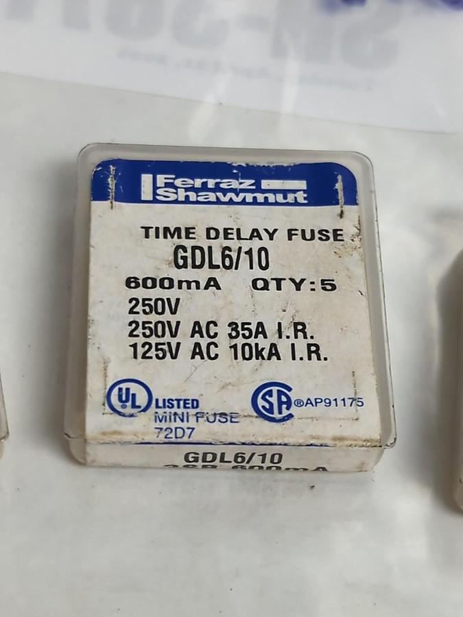 FERRAZ SHAWMUT,GDL-6/10,FAST ACTING 6/10 AMP FUSE LOT OF 15 NOS