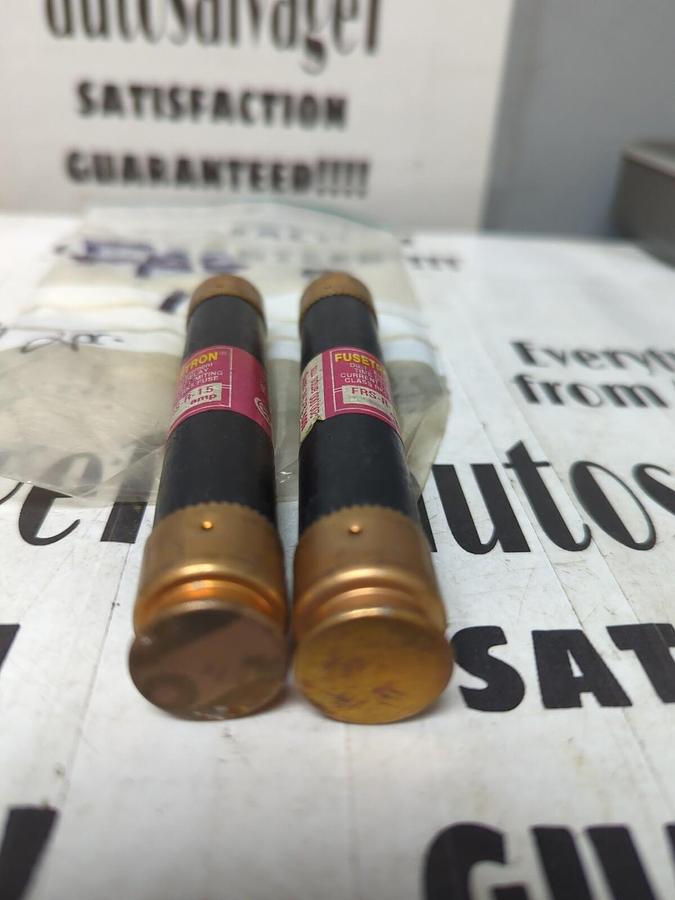 COOPER BUSSMANN,FRS-R15,FUSETRON 15 AMP FUSES LOT OF 2 NOS