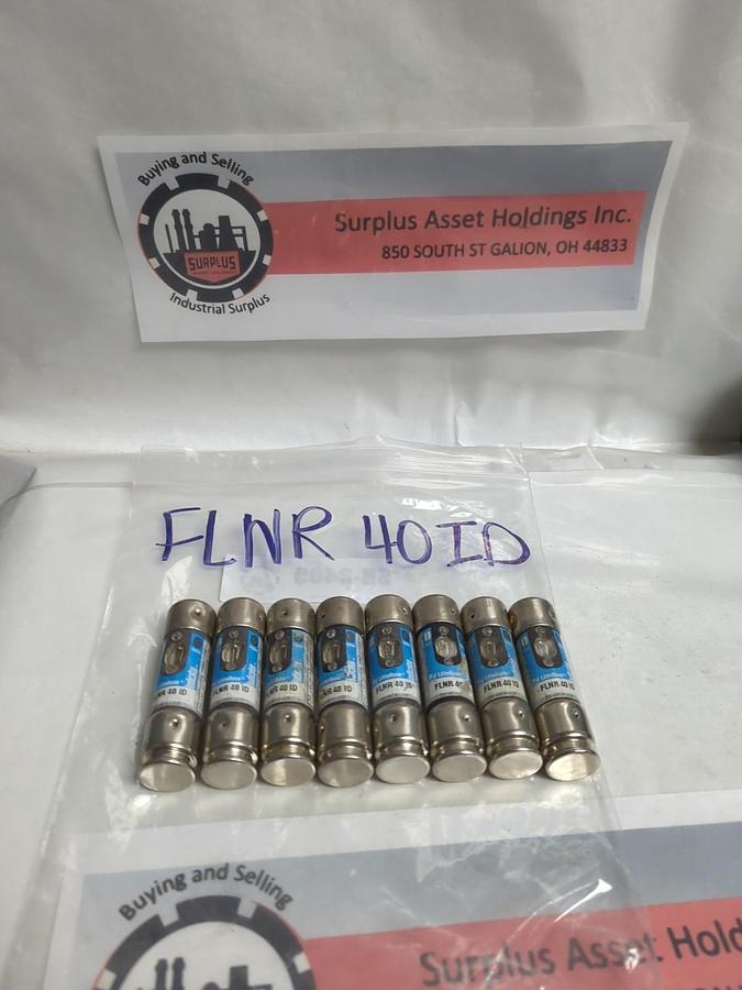 Used LITTELFUSE,FLNR-40ID,INDICATOR 40 AMP FUSE LOT OF 8 PRE-OWNED