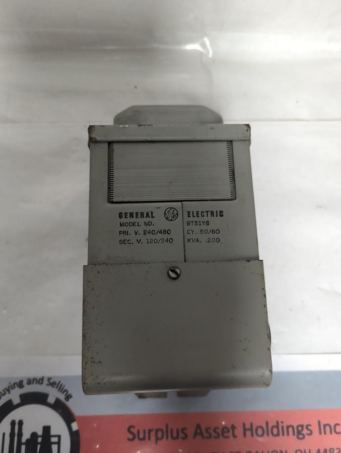 Used GENERAL ELECTRIC,9T51Y6,TRANSFORMER PRI-240/480V 50/60CY SEC 120/240V KVA .200