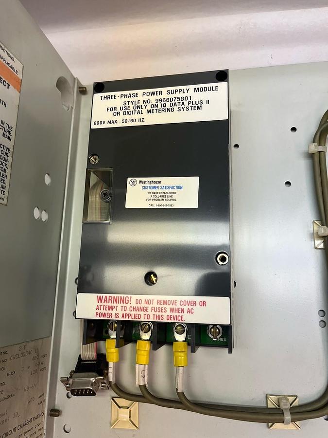 Used WESTINGHOUSE,IQ DATA PLUS II,MCC BUCKET 12" 480V