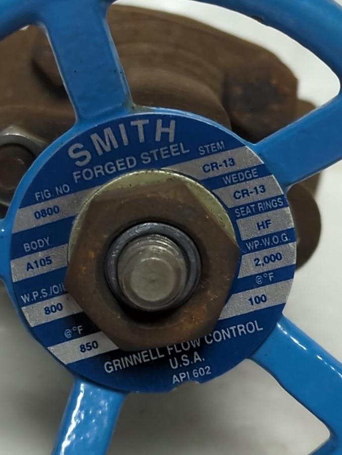 Used SMITH,0800 CR-13 A105,GATE VALVE 1/2 INCH PRE-OWNED