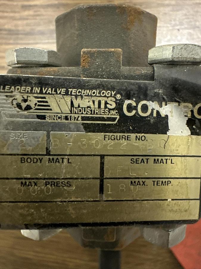 Used Watts Controls, B3022-BC,1/2" Ball Valve