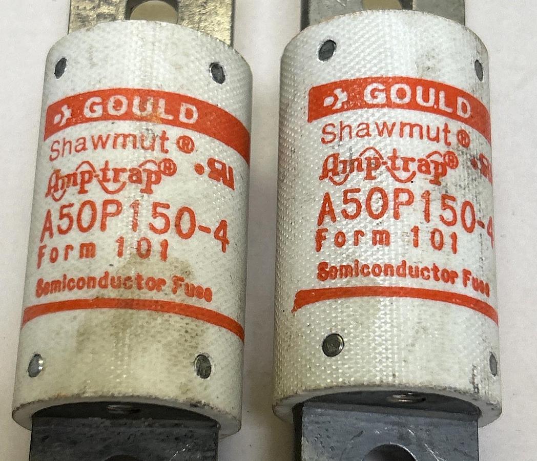 Used GOULD SHAWMUT,A50P150-4,AMP-TRAP FUSE 150A 500V LOT OF 2