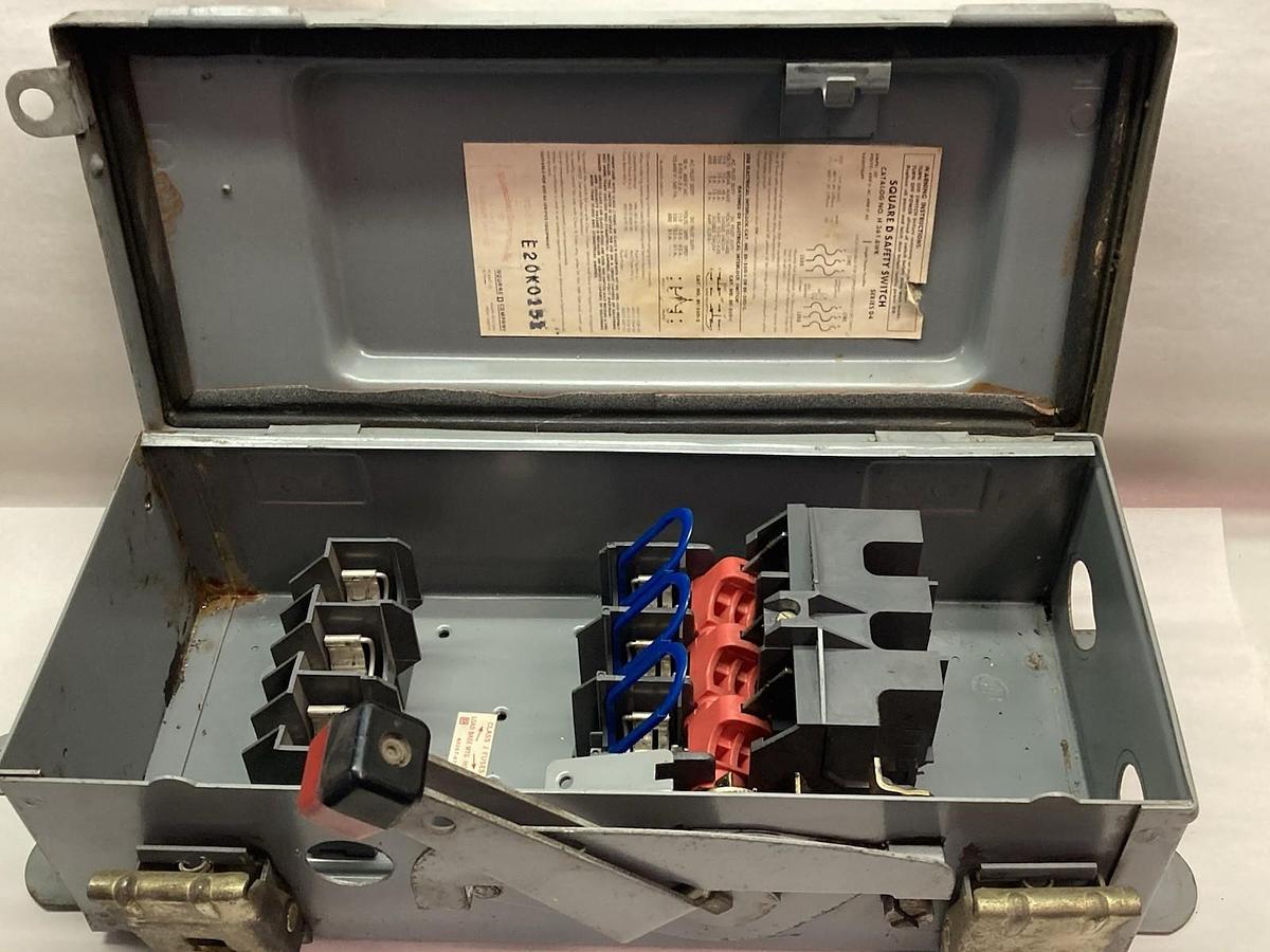 Used Square D,H361AWK,3-Phase Fusible Safety Switch 30A