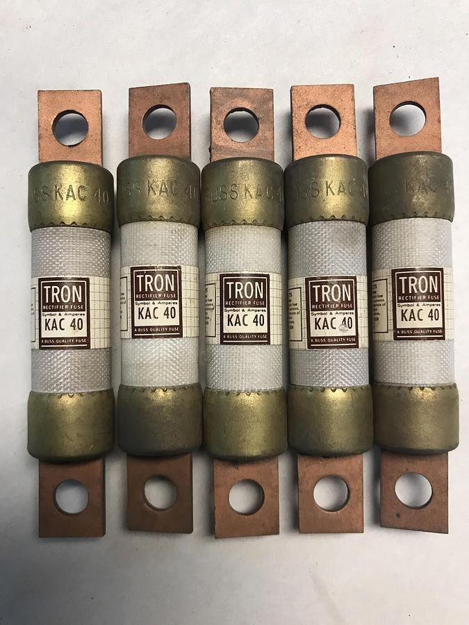 Bussmann,KAC 40,Tron Fuse 40AMP 600V Lot of 5 NOS